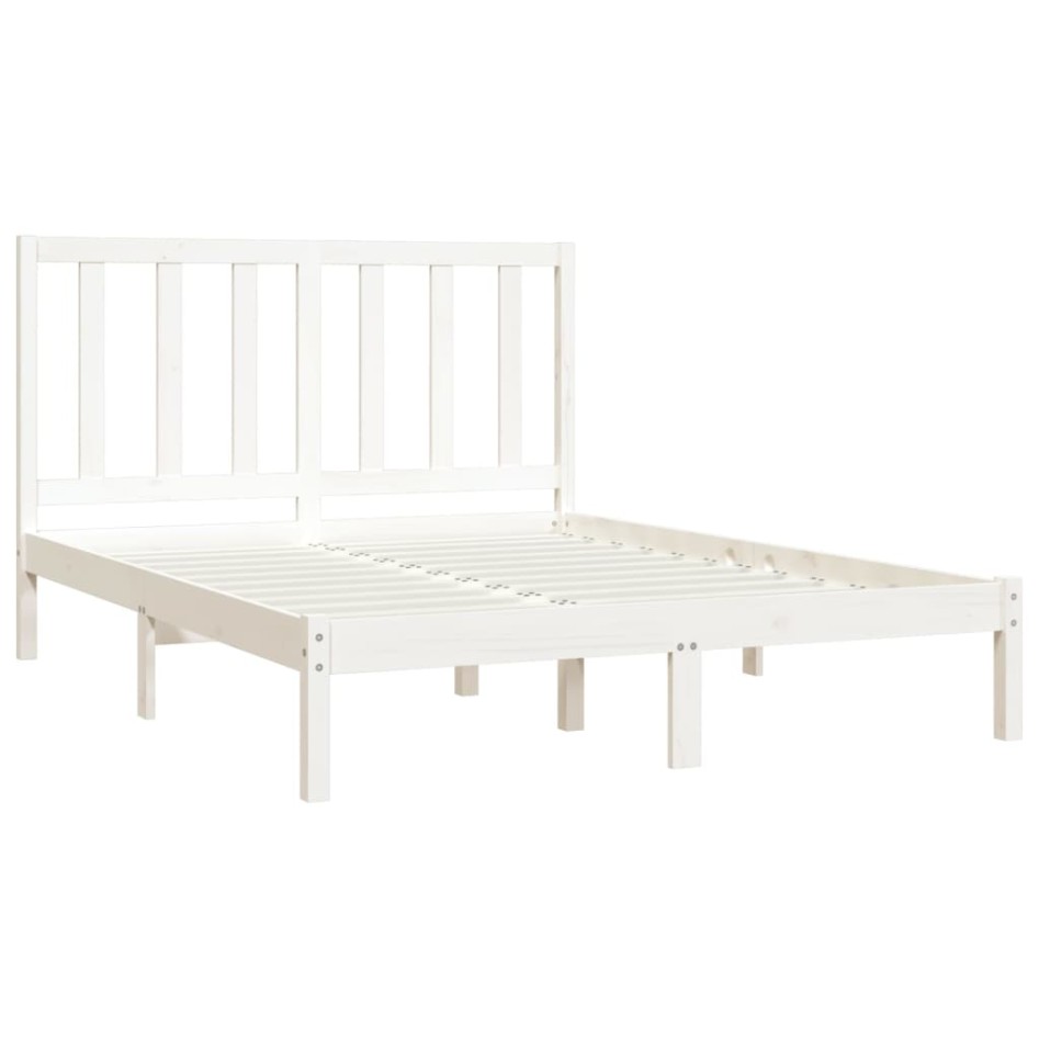 Estructura de cama de madera maciza de pino blanca 140x200