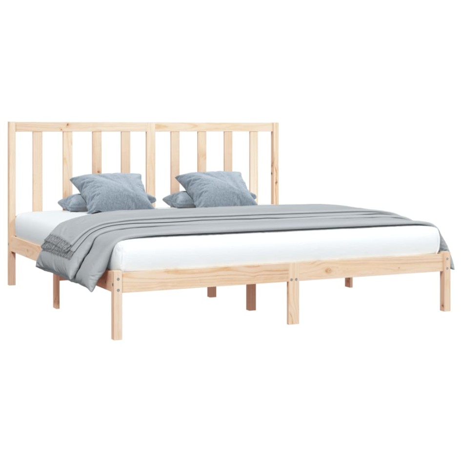 Estructura de cama de madera maciza de pino 200x200