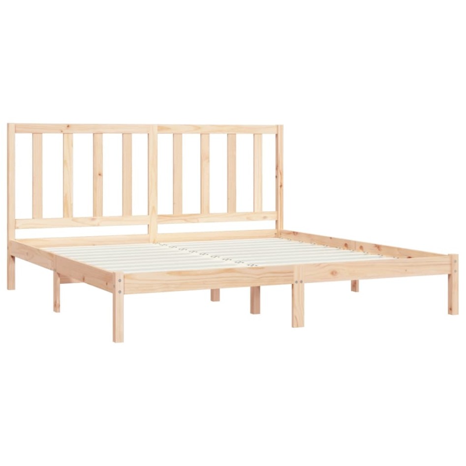 Estructura de cama de madera maciza de pino 200x200