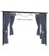 Cenador con cortinas acero gris antracita 3x6 m