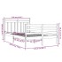 Estructura de cama doble pequeña madera maciza blanca