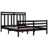 Estructura de cama de madera maciza de pino negra 160x200