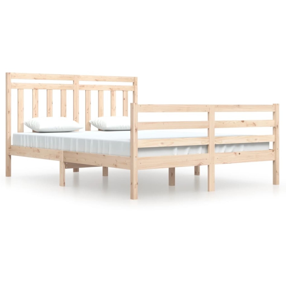 Estructura de cama madera maciza 140x200