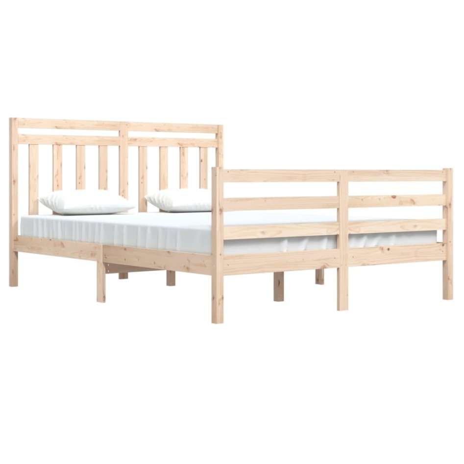 Estructura de cama madera maciza 140x200