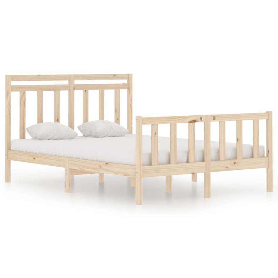 Estructura de cama de madera maciza 140x190