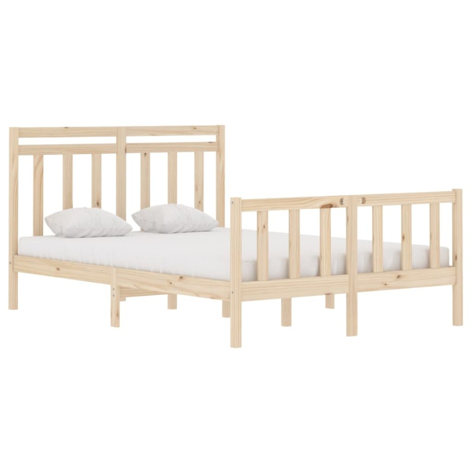 Estructura de cama de madera maciza 140x190