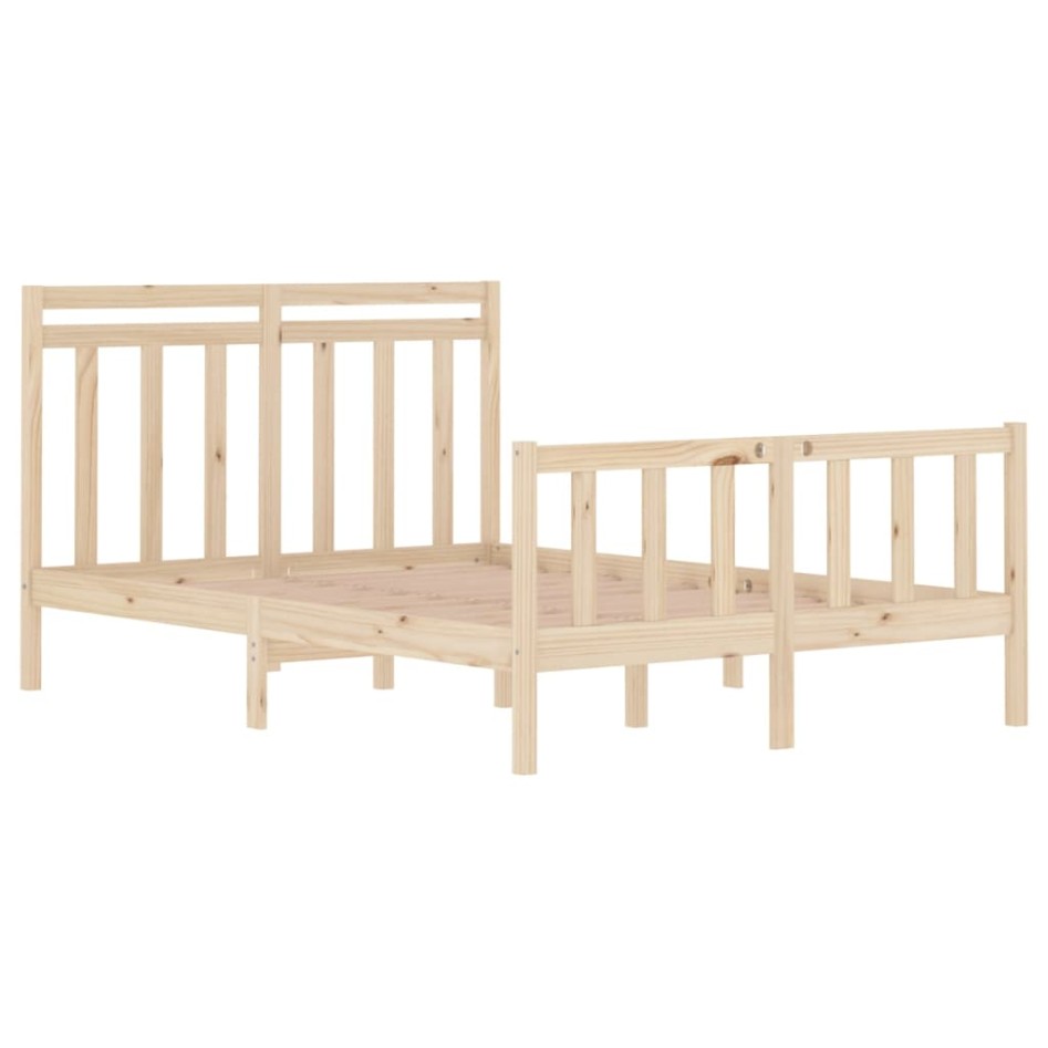 Estructura de cama de madera maciza 140x190