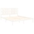 Estructura de cama madera maciza blanca King Size 150x200