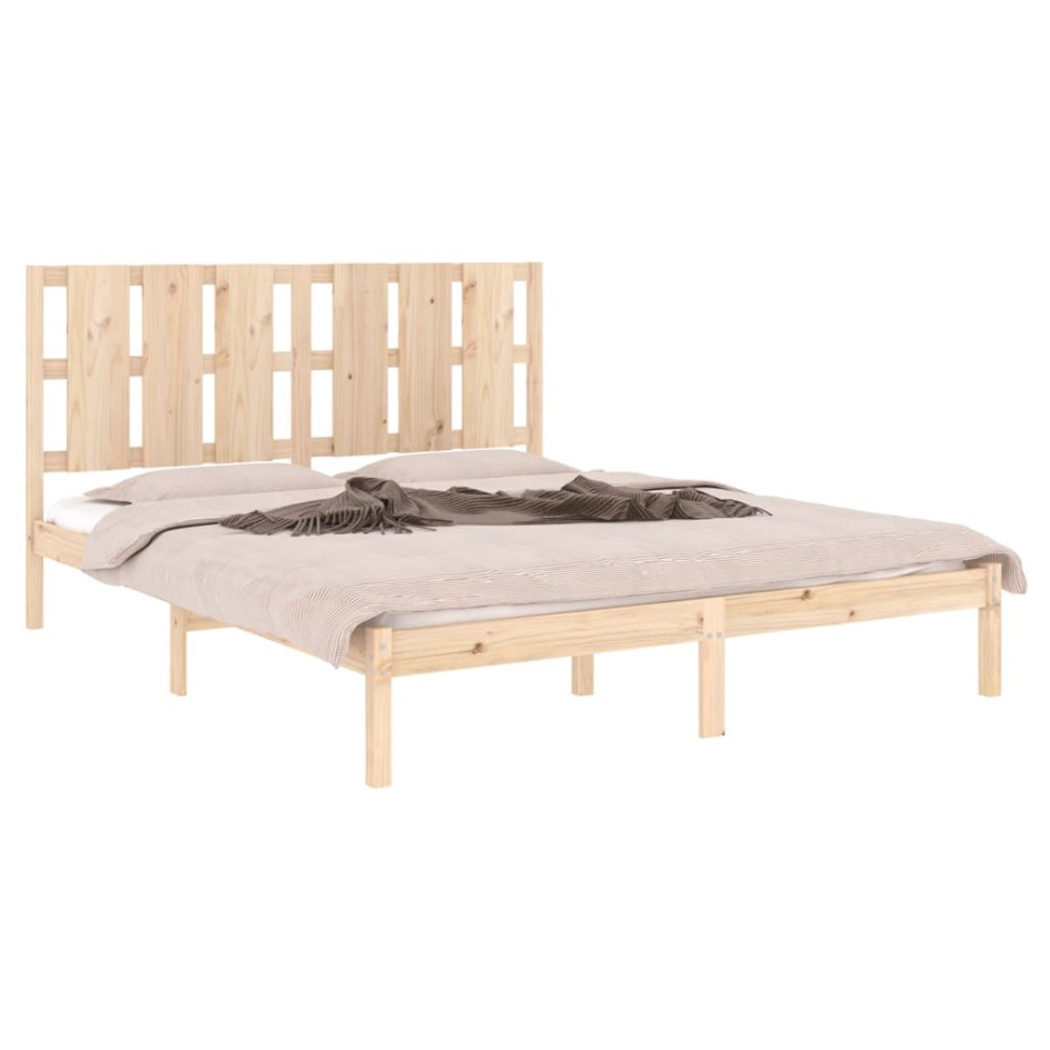 Estructura de cama de madera maciza de pino 160x200