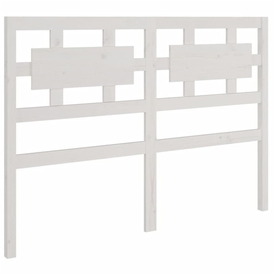 Estructura de cama de madera maciza blanca 140x190