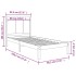 Estructura de cama madera maciza pino individual negro