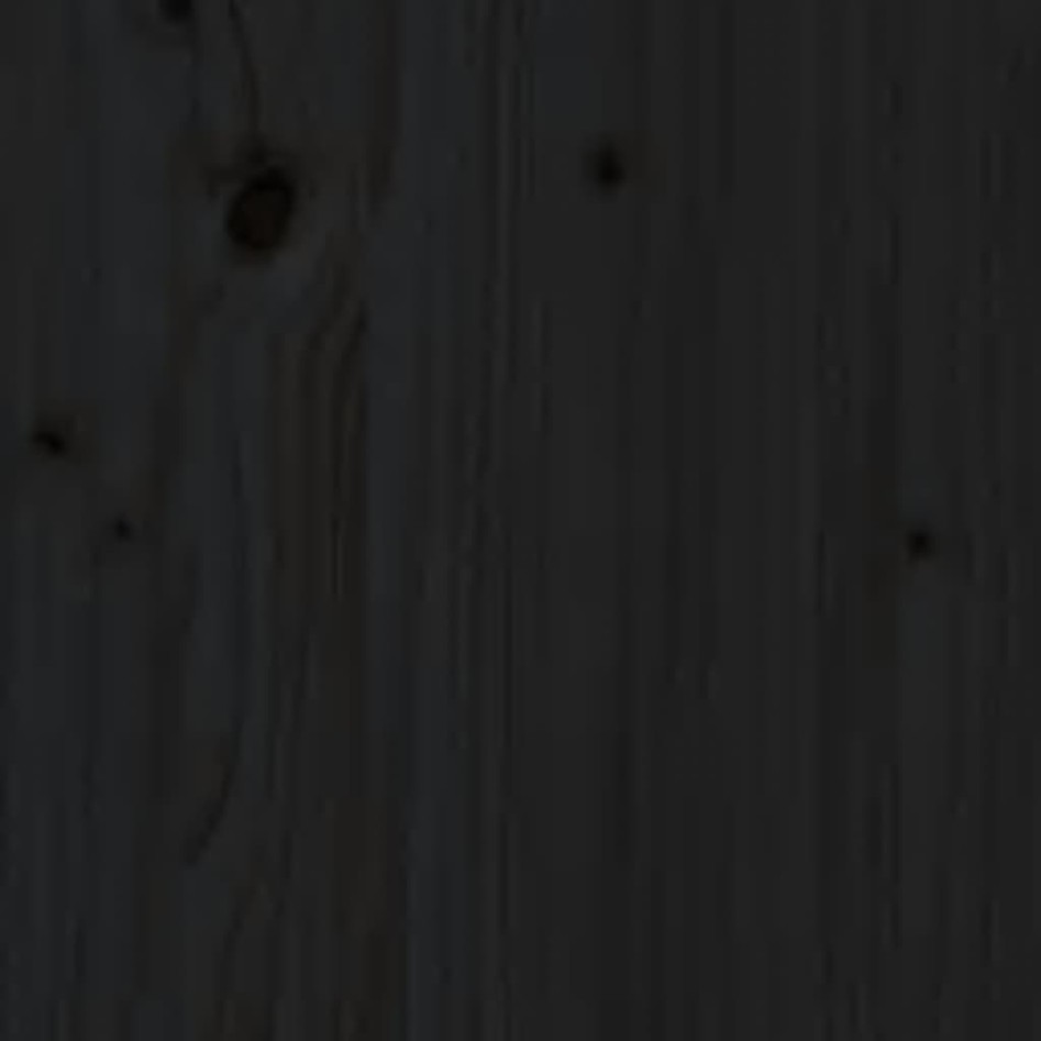 Estructura de cama madera maciza negro Supe King 180x200