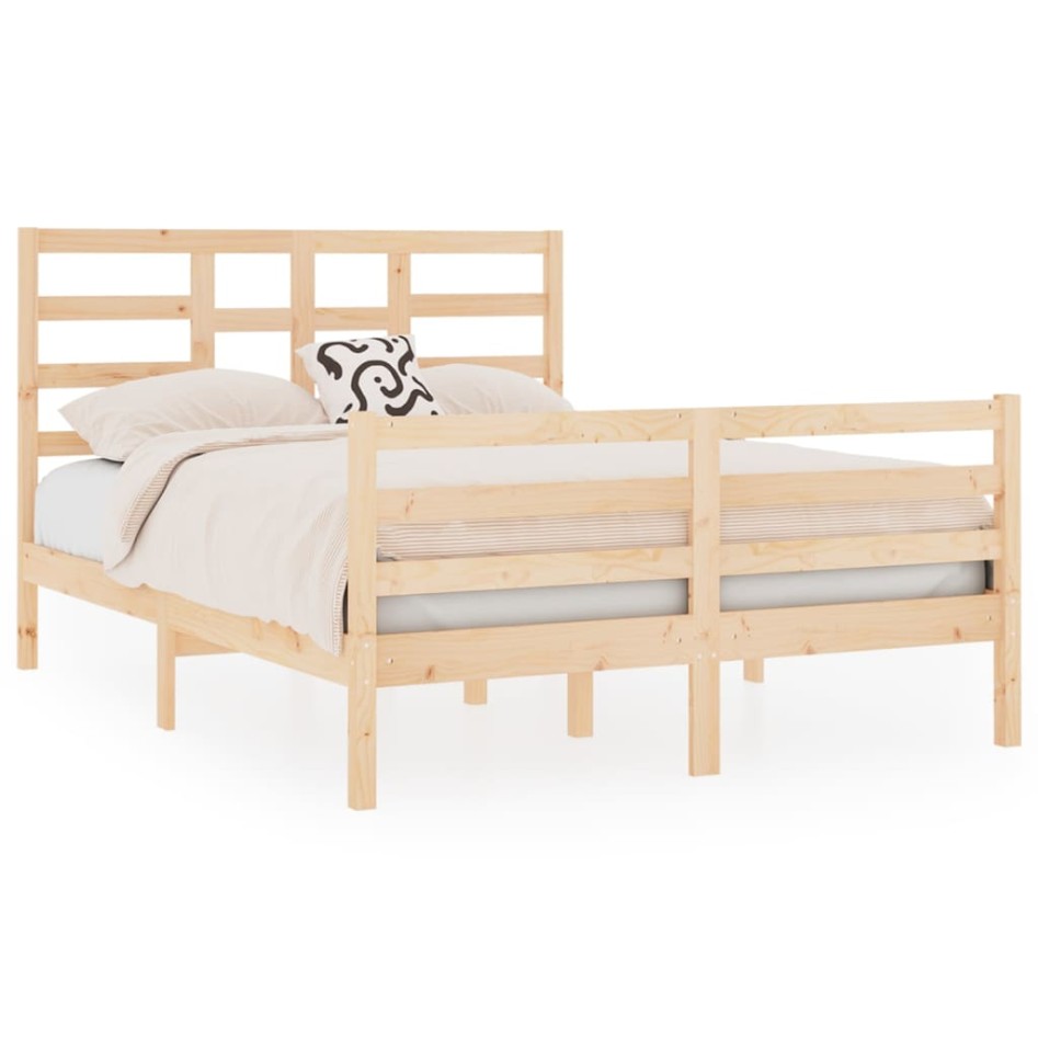 Estructura de cama madera maciza 120x190