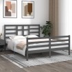 Estructura de cama de madera maciza de pino gris 160x200 cm