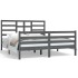 Estructura de cama de madera maciza de pino gris 160x200