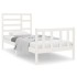 Estructura de cama individual madera maciza blanco 90x190