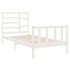 Estructura de cama individual madera maciza blanco 90x190