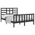 Estructura de cama de madera maciza negra 140x190