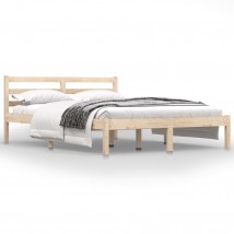 Estructura de cama madera maciza de pino doble 135x190 cm