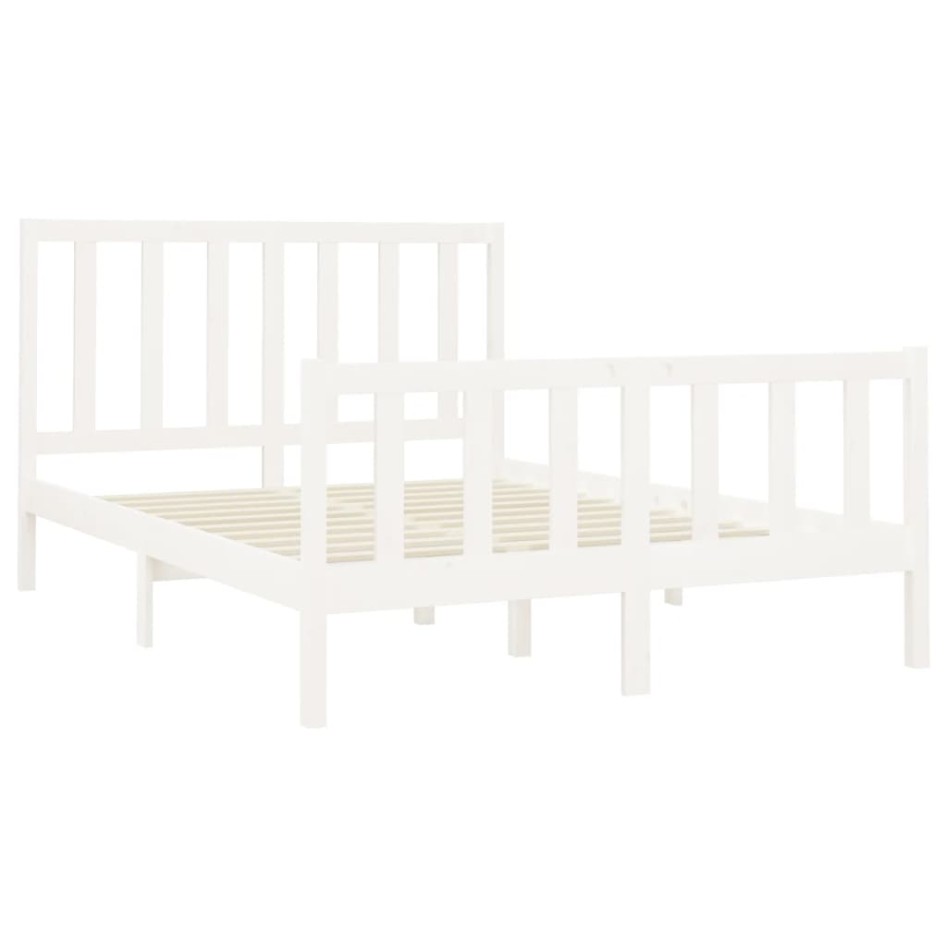 Estructura de cama de madera maciza de pino blanco 160x200