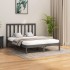 Estructura de cama madera maciza gris King Size 150x200