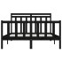 Estructura de cama madera maciza de pino negra 150x200