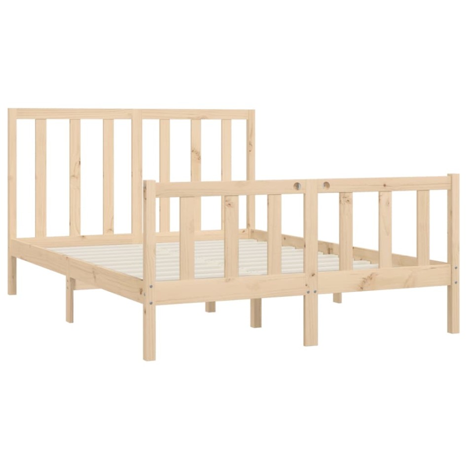 Estructura de cama de madera maciza 140x200