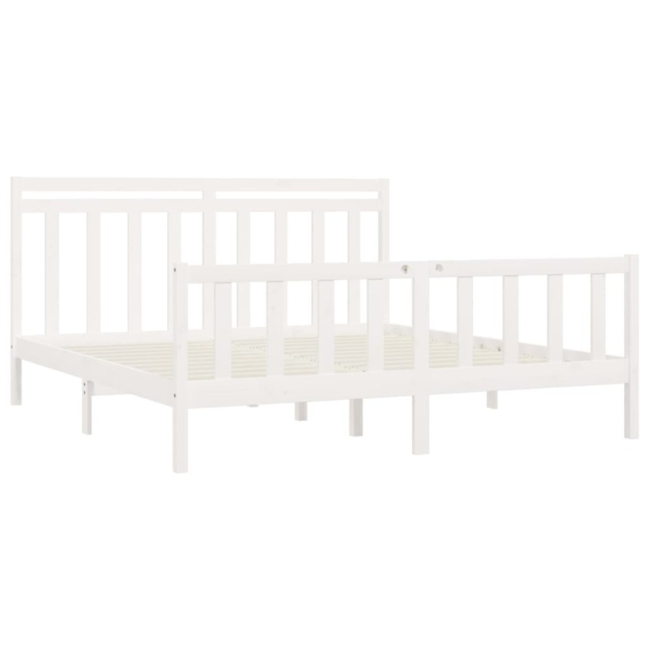 Estructura de cama madera maciza de pino blanco 200x200