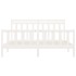 Estructura de cama madera maciza de pino blanco 200x200