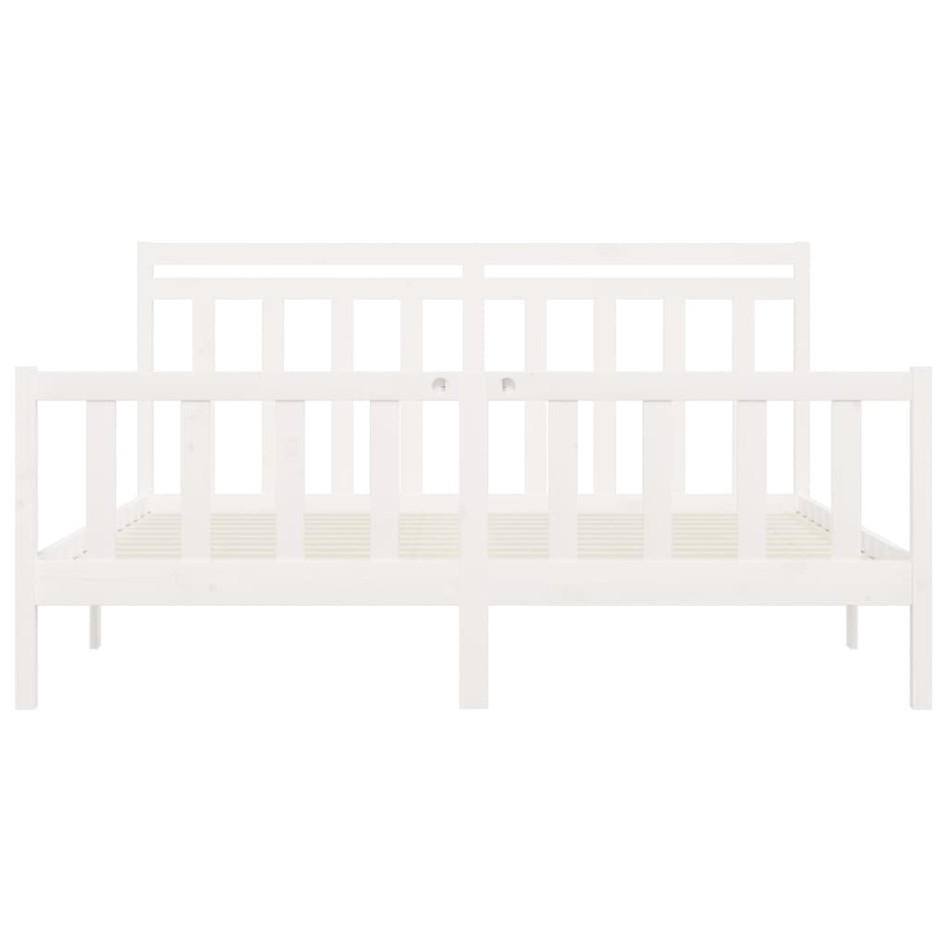 Estructura de cama madera maciza de pino blanco 200x200