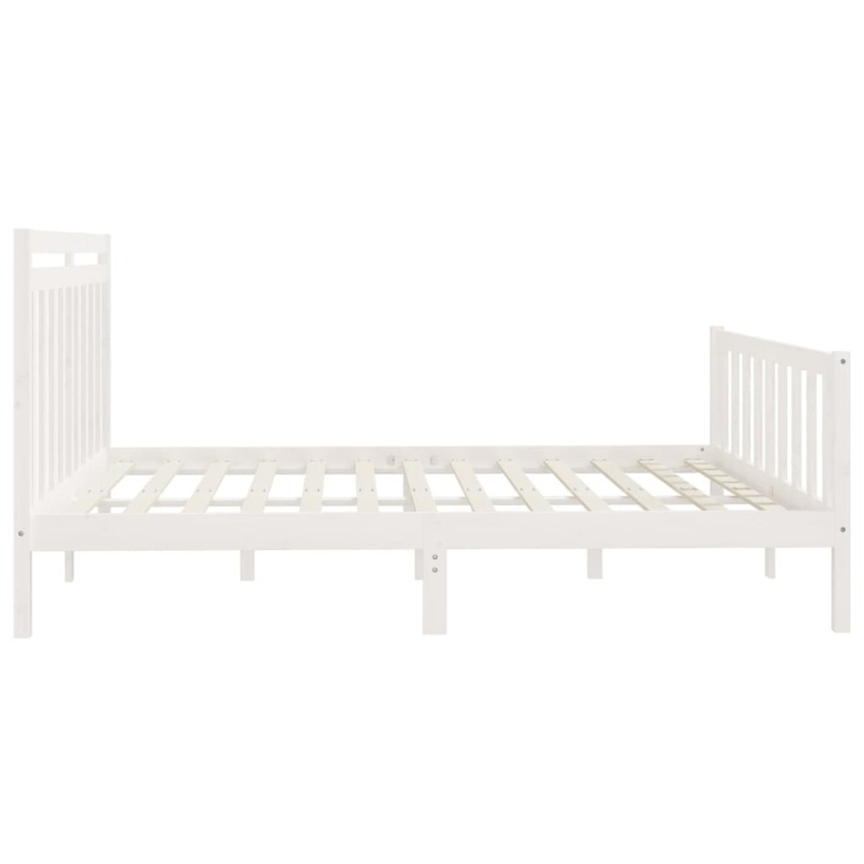 Estructura de cama madera maciza de pino blanco 200x200