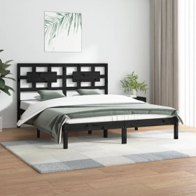 Estructura de cama madera maciza de pino negro 120x200
