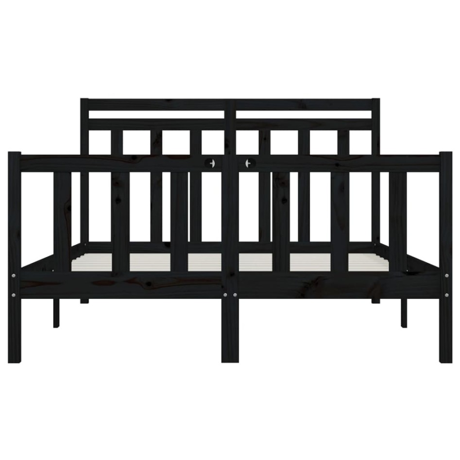 Estructura de cama de madera maciza de pino negro 160x200