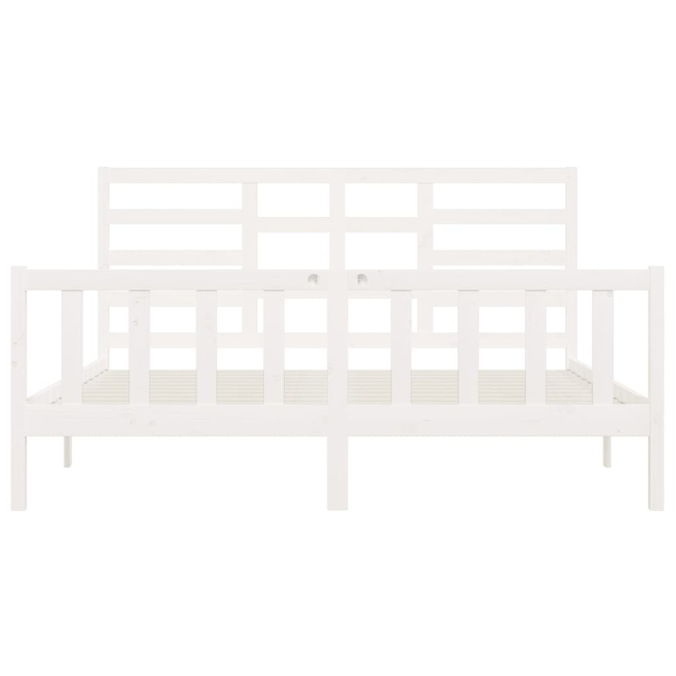 Estructura de cama madera maciza de pino blanco 200x200