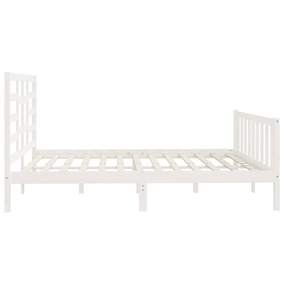 Estructura de cama madera maciza de pino blanco 200x200