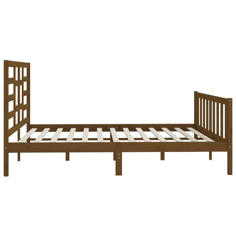 Estructura de cama madera maciza marrón miel 200x200