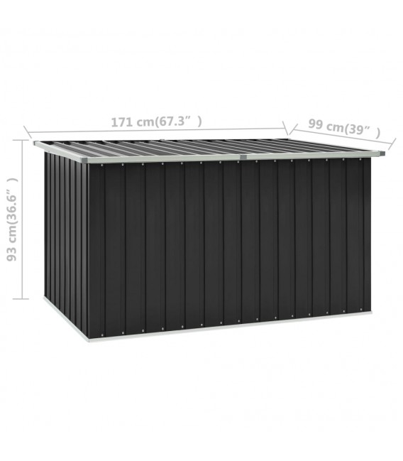 Caja de almacenamiento de jardín gris antracita 171x99x93 cm