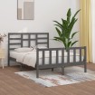 Estructura de cama madera maciza gris King Size 150x200 cm