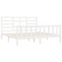 Estructura de cama madera maciza blanco Supe King 180x200