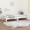 Sofá cama extraíble madera maciza de pino blanco 2x(90x200) cm