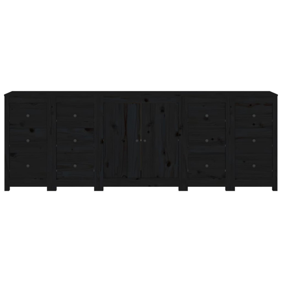 Aparador de madera maciza de pino negro 230 x 35 x 80