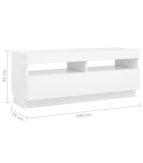 Mueble para TV con luces LED blanco 300x35x40 cm