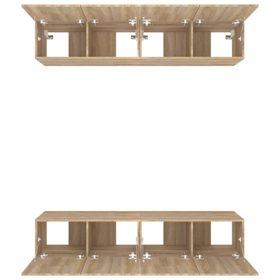 Muebles TV 4 uds madera contrachapada roble Sonoma 80x30x30