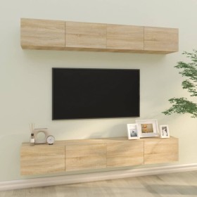 Muebles de TV 4 piezas roble Sonoma 100x30x30