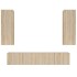 Set de muebles para TV 4 pzas madera contrachapada roble