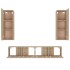 Set de muebles para TV 4 pzas madera contrachapada roble