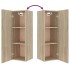 Set de muebles para TV 4 pzas madera contrachapada roble