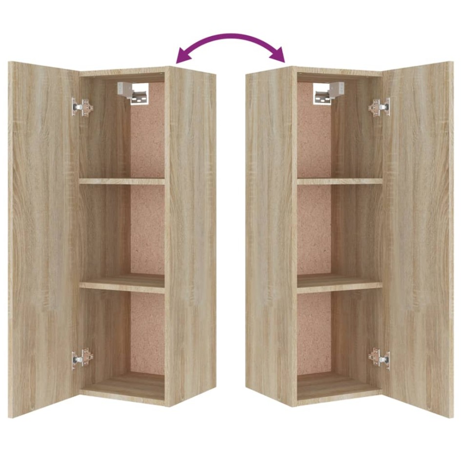 Set de muebles para TV 4 pzas madera contrachapada roble