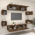 Set de muebles para TV 8 pzas madera contrachapada roble