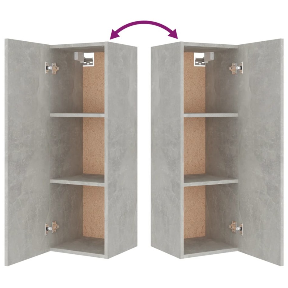 Set de muebles de TV 5 pzas madera contrachapada gris